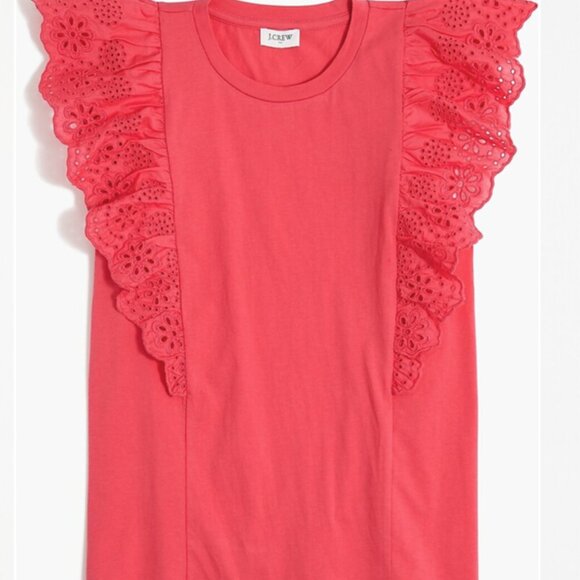 J Crew Ruffle-sleeve Eyelet Top - Picture 3 of 4